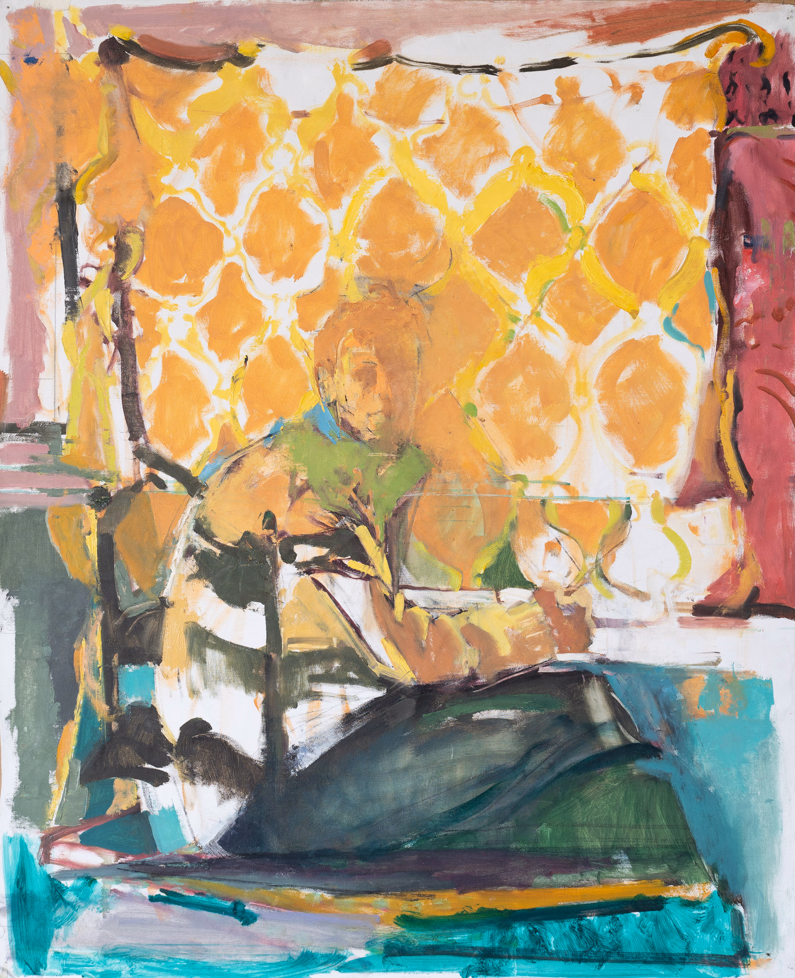 Man at a window (3) oil on canvas on board