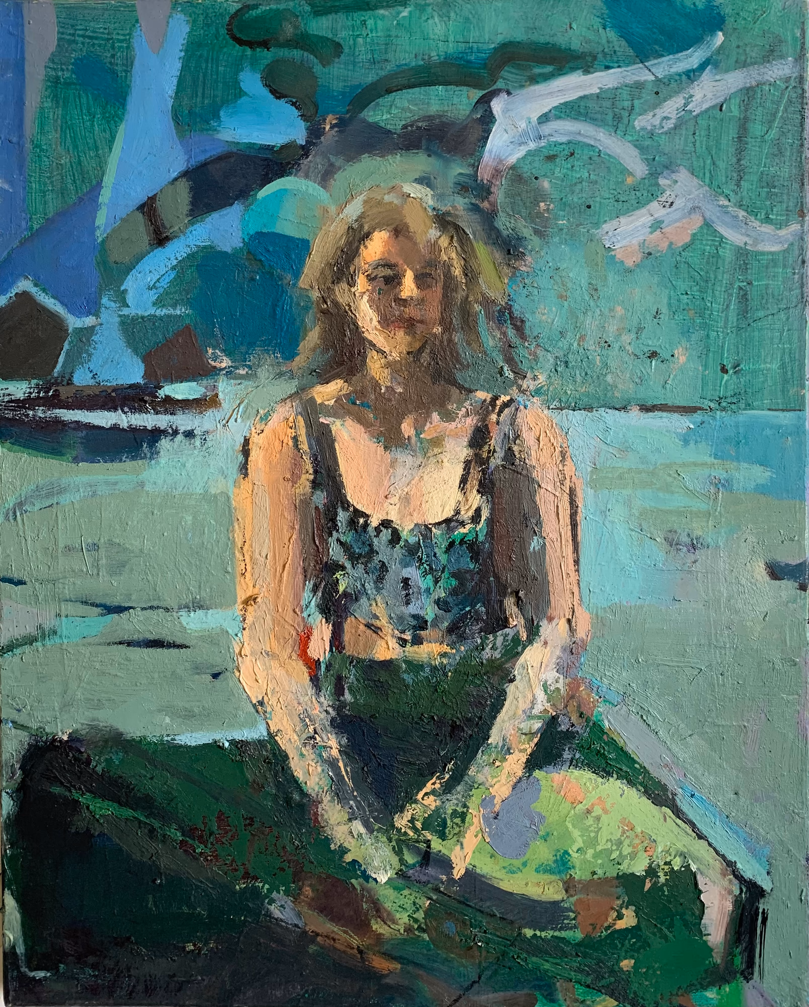 seated girl